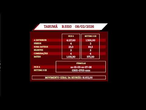 Transmissão  Jockey Club SP -   08/02/2026 - TARUMÃ