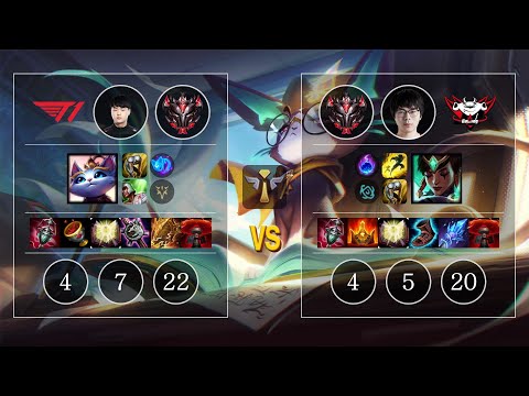 T1 Kuri Yuumi vs JDG LvMao Karma Sup - KR GrandMaster Patch 10.11