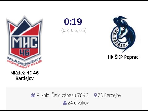 9.kolo Mládež HC 46 Bardejov vs HK ŠKP Poprad