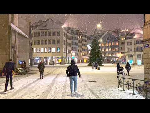 Zurich Snowfall Walk 2026 🌨 ❄️ 4K Winter Walking Tour Switzerland 🇨🇭