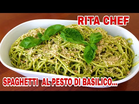 SPAGHETTI AL PESTO DI BASILICO E NOCCIOLE⭐RITA CHEF | Un piatto vegetariano veloce e saporito.