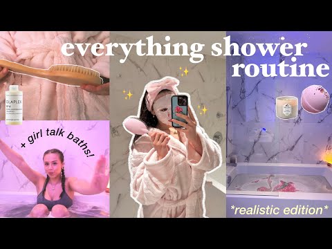 EVERYTHING SHOWER/BATH ROUTINE 🛁 girl talk, hygiene essentials, self care, shaving tips, etc..