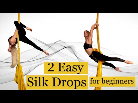 2 EASY SILK DROPS FOR BEGINNERS - Aerial Silks Lessons - Aerial Hammock