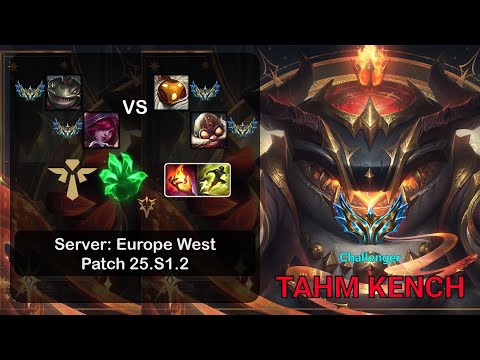 Tahm Kench Support + Xayah vs Bard + Corki - EUW Challenger - Patch 25.S1.2