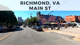 Richmond, VA - Driving on Main St and Ellwood Ave - Shockoe Bottom to Carytown