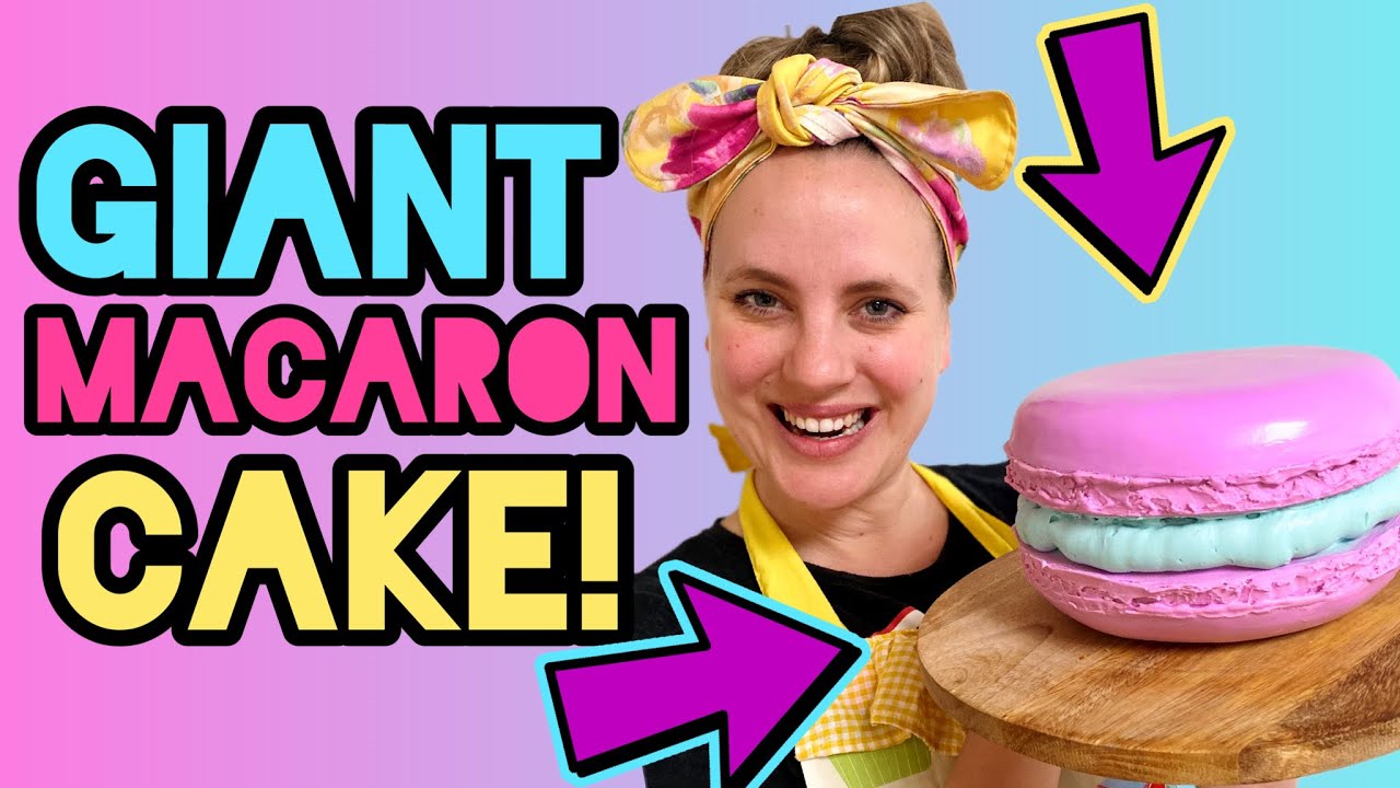 MAKING A GIANT MACARON CAKE! Decorating tutorial