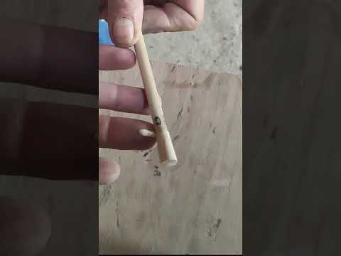 Processing the nock for the arrow. 👆🏻Watch full video how we make arrows.