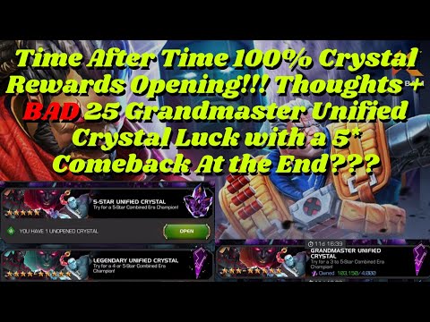 Time After Time Quest 100% Rewards! BAD Grandmaster Unified Crystal Luck w/ 5 Star Comeback?!?- MCOC