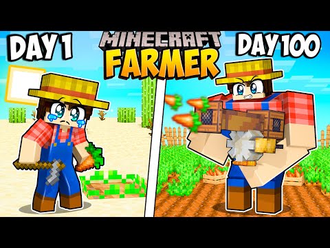 , title : 'I Survived 100 Days as a FARMER in MINECRAFT