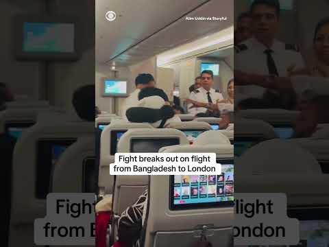 Watch: Fight breaks out on flight from Bangladesh to London #shorts