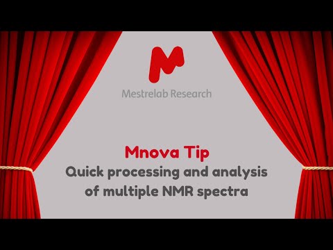 Mnova Tip 17 - Quick processing and analysis of multiple NMR spectra