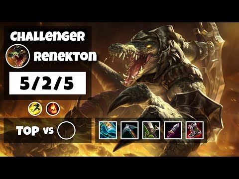 Renekton vs Lee Sin 11.6 Top Lane S11 Challenger Gameplay (5/2/5) - NA