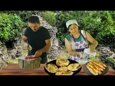 Traditional Turkish Borek in the Pan | Very Tasty Purslane Salad Recipe