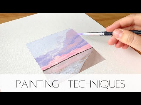 Brushstrokes with Acrylic Paint and a Step by Step Landscape Tutorial