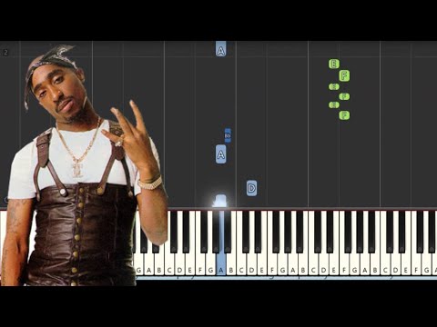 2pac - Ambitions As A Ridah (easy) [Synthesia] (Piano tutorial)