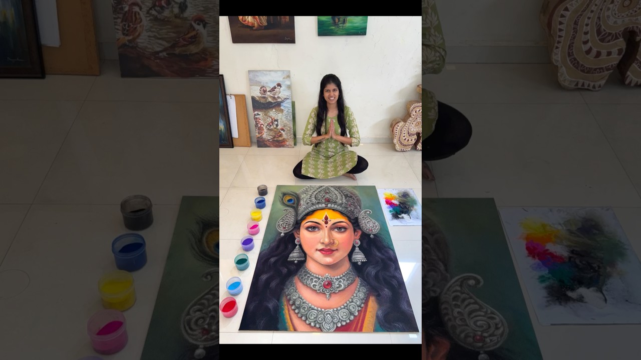 Durga maa rangoli for navratri | navratri special rangoli