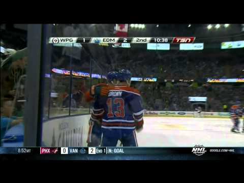 Will Acton goal 2-1 Winnipeg Jets vs Edmonton Oilers 9/23/13 NHL Hockey