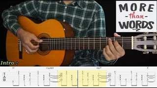 Download lagu MORE THAN WORDS - EXTREME - Fingerstyle Guitar Tutorial TAB   Chord mp3