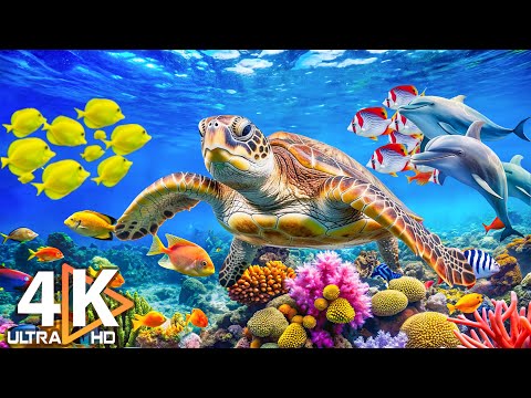 4K Ocean Dreams - Colorful Coral Fish & Jellyfish - Calming Music for Meditation and Study #20