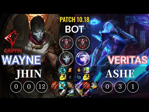 GRF Wayne Jhin vs Veritas Ashe Bot - KR Patch 10.18