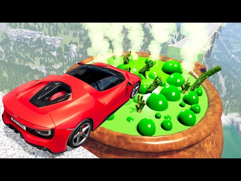 Open Bridge Crashes over Spooky Witch Pot and Portal into Magic World #-112 BeamNG Drive Fun Madness