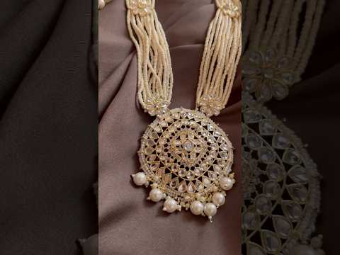 Gold color kundan long necklace set (kn1215gld)