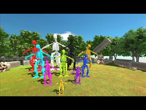 SAITANA AND KINGKONG DEATH CLIMB VS DIFFERENT SIZE GODZILLASKELETON - Animal Revolt Battle Simulator