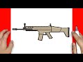 How To Draw SCAR L GUN Easy Drawing FN Scar H Assault Rifle Step By Step