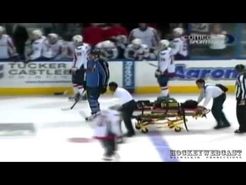 Atlanta Thrashers Ondrej Pavelec Collapses (Video Of collapse)