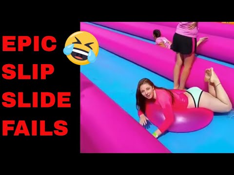 Best Epic SLIP SLIDE FAILS - Funniest Water slide fails compilation 2021 compilation