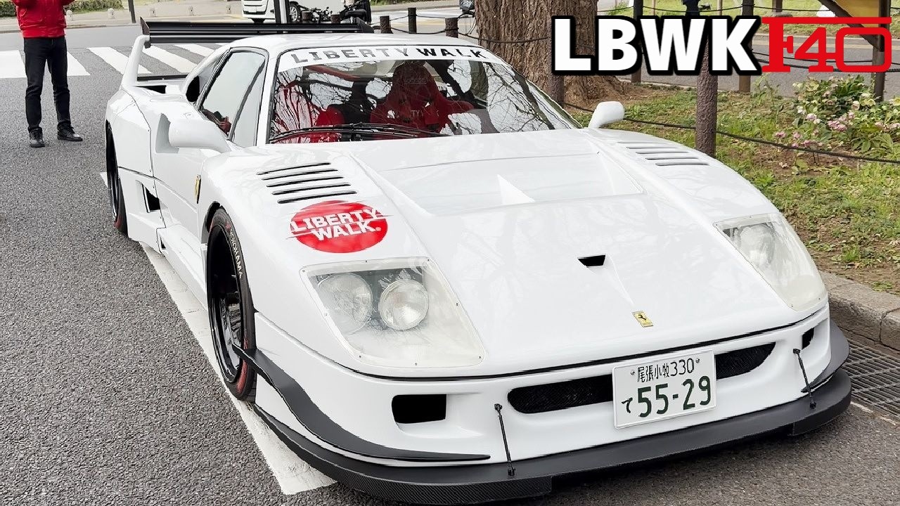 🔥 リバティーウォーク F40が外苑に登場 エグい爆音 🚗³₃³₃ 走行も有り【LB-WORKS Ferrari F40】ファン歓喜