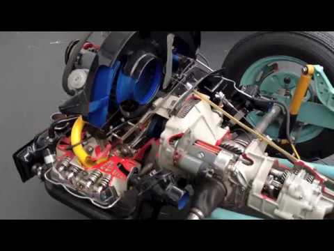 vintage VW type 1 aircooled flat four engine and gear box cut away