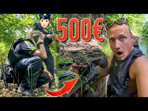 500€ GOLD in geschlossener GELDKASSETTE gefunden!! 🤯 (Polizei gerufen) - Magnetfischen & Schatzsuche
