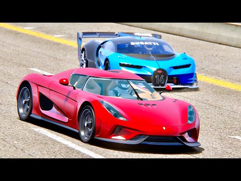 Koenigsegg Regera engine F1 2004 vs Bugatti Vision GT - Nardo Speed Ring