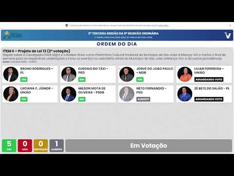 3ª SESSÃO DA 8ª REUNIÃO ORDINÁRIA