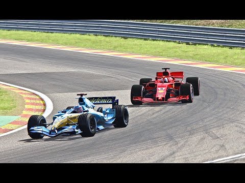 Ferrari F1 2018 vs Renault F1 2005 - Spa