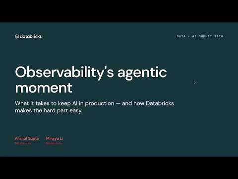 Watch: Observability's Agentic Moment: Operating AI in Production with Genie Code