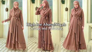 Three Layer Hijab Abaya Cutting And Stitching/Trendy Abaya/Burqa Design/Very Easy