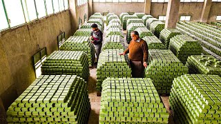 How to Produce Millions of Olive Soap Bar in Traditional Soap Factory - Olive Harvest and Processing