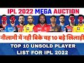 Ipl 2022 Unsold Player List Shorts