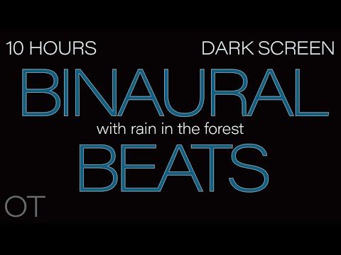 HEAVY RAIN Sounds with Binaural Beats for Sleep| Relaxing| Studying| BLACK SCREEN| Alpha Waves 8 Hz