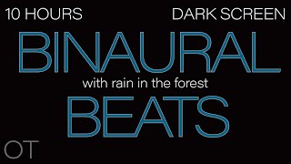 HEAVY RAIN Sounds with Binaural Beats for Sleep| Relaxing| Studying| BLACK SCREEN| Alpha Waves 8 Hz