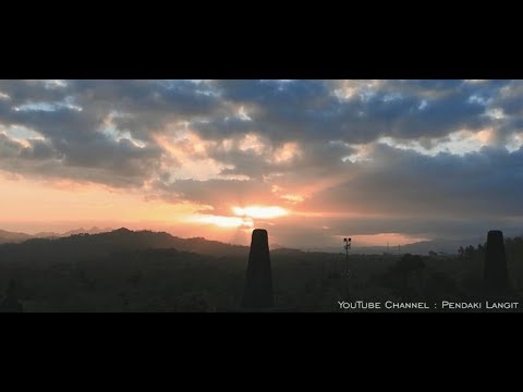 Beautiful Sunset of Borobudur Temple & Aerial Footage