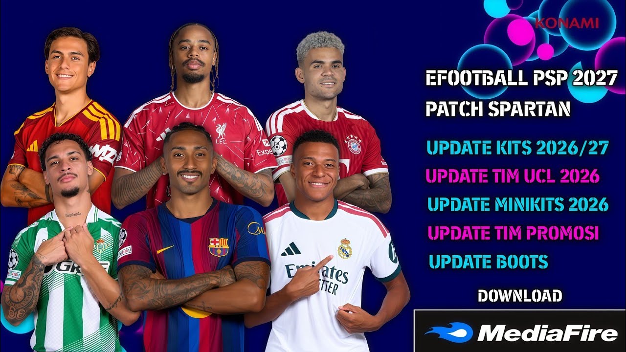eFootball 26 PPSSPP Update Transfer 2026 Terupdate, New Real Face, Update Tim Ucl 2026