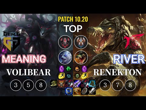 GEN Meaning Volibear vs TLN River Renekton Top - KR Patch 10.20