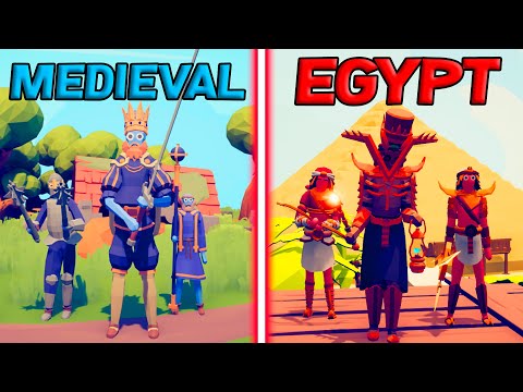 DLC EGYPT TEAM vs MEGA MEDIEVAL TEAM - Totally Accurate Battle Simulator | TABS