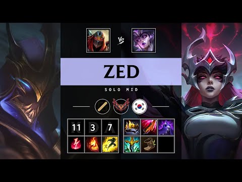 Zed Mid vs Syndra: Unstoppable - KR Grandmaster Patch 14.23
