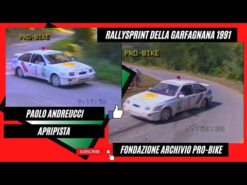 Paolo Andreucci su Sierra Cosworth  apripista al Rallysprint della Garfagnana 1991