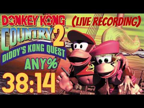 (Former WR) Donkey Kong Country 2 Any% Speedrun in 38:14 [Live Recording]