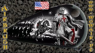 Airbrush by Wow No.623 &quot; Crusade Harley Bike &quot; with english commentary